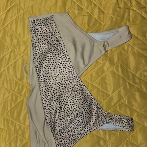 Beige & Black Speckled Bikini Bottom